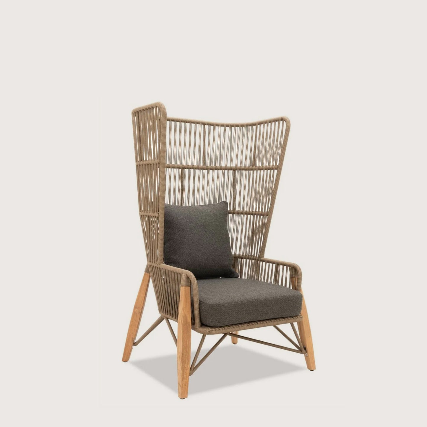 Stylish PIMLICO CLUB Highback chair with woven design and cushioned seat, perfect for modern interiors.